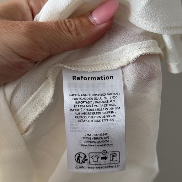 REFORMATION NWT Jovie Silk Ivory Dress - Picture 11 of 13